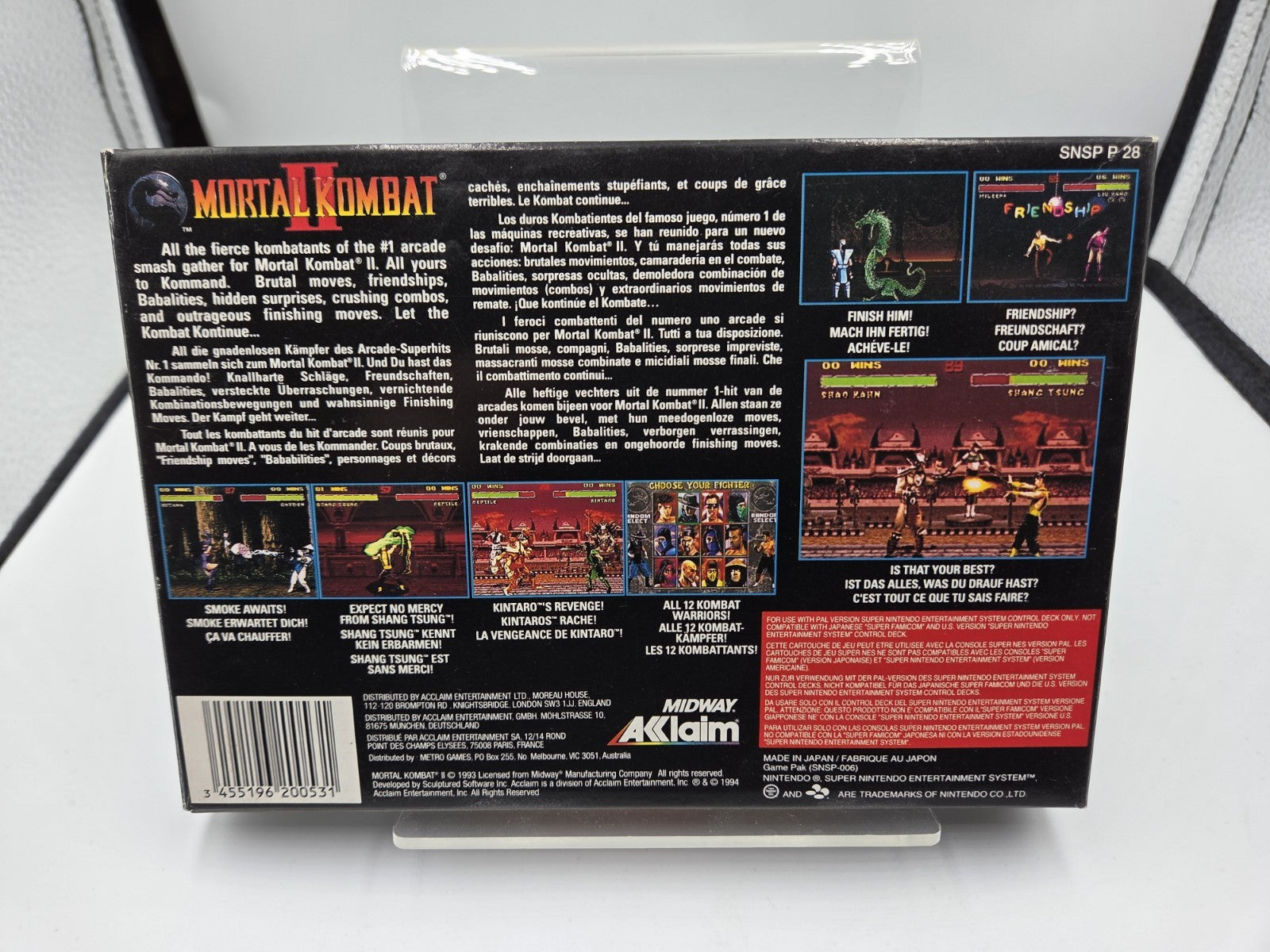 SNES Super Nintendo Mortal Kombat  II 2 mit OVP und Anleitung EUR