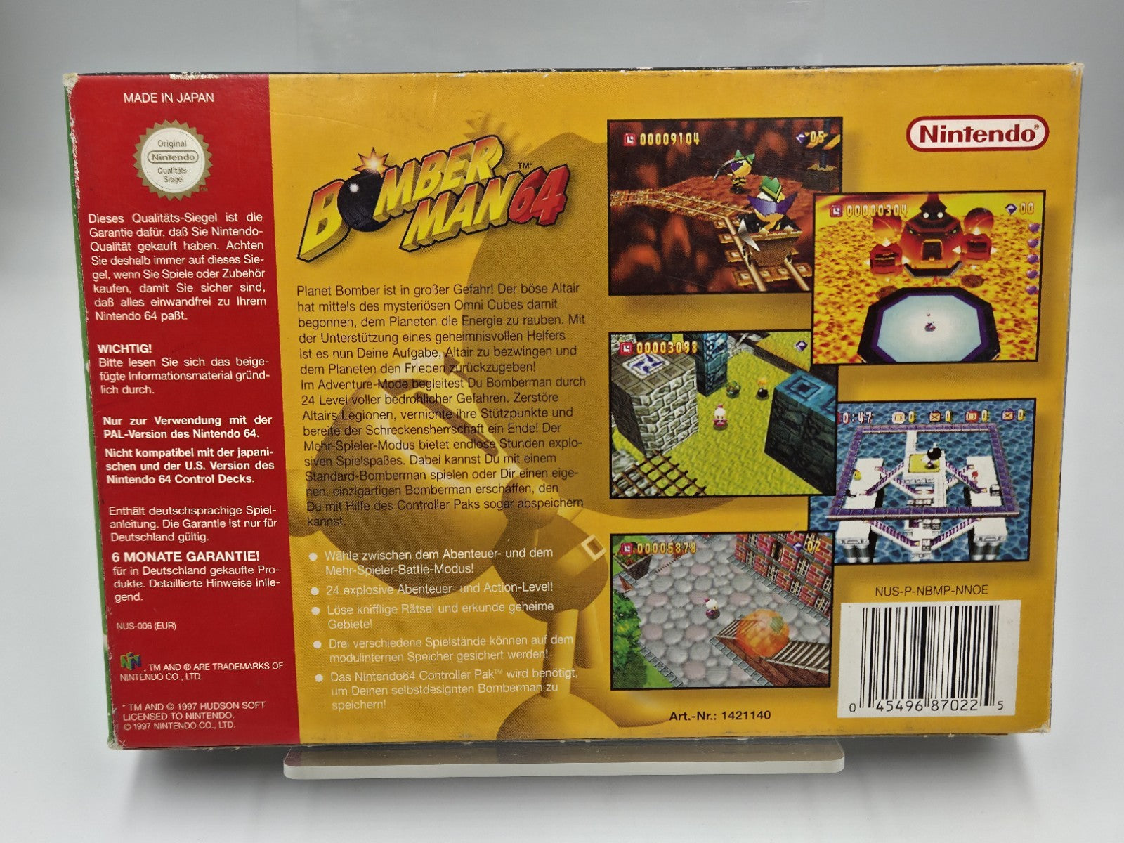 N64 Nintendo 64 Bomberman 64 mit OVP und Anleitung NOE