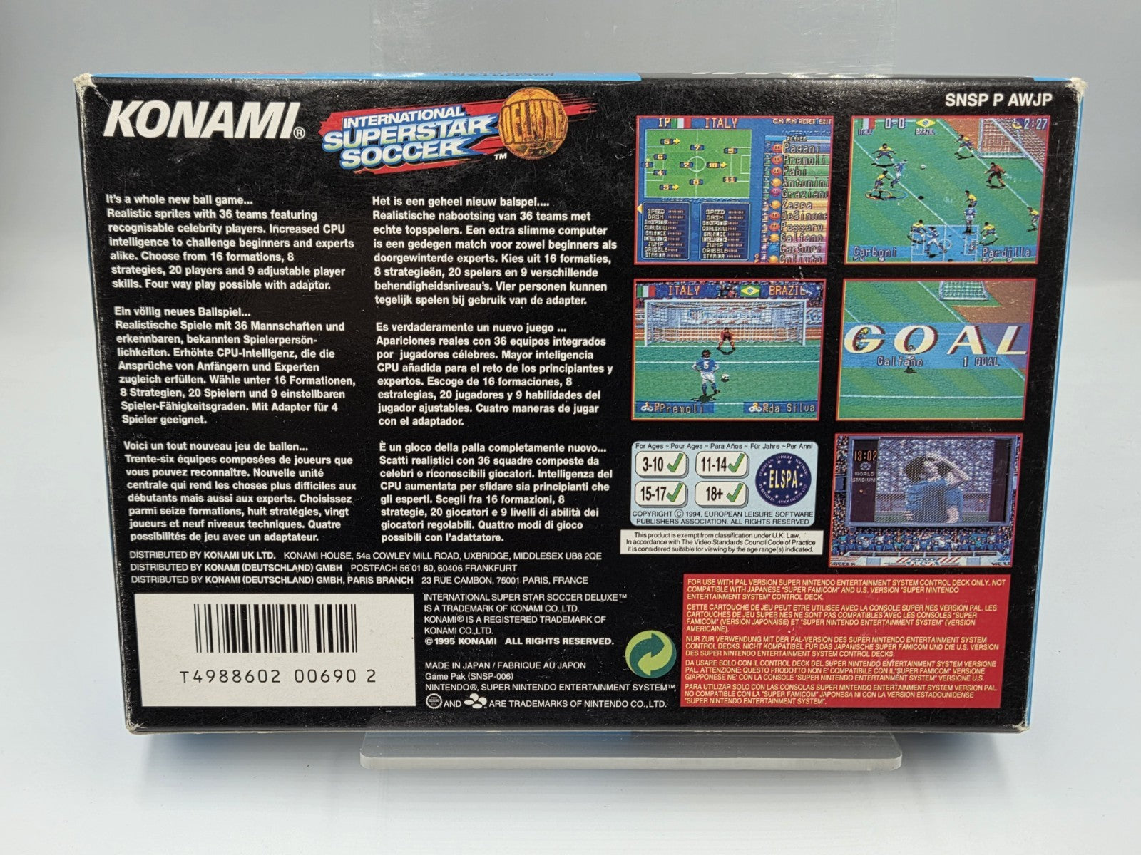 SNES International Superstar Soccer Deluxe mit OVP und Anleitung EUR