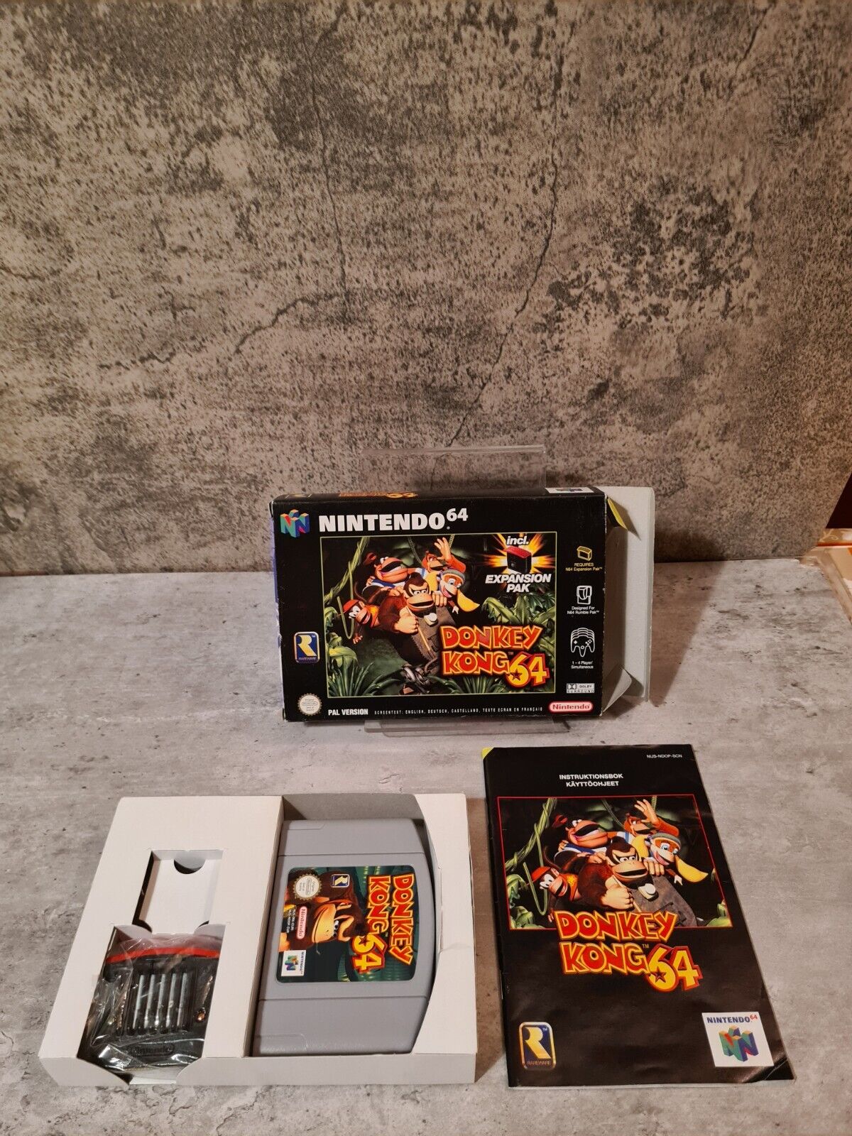 N64 Nintendo 64 Donkey Kong 64 mit OVP und Anleitung + Expansion Pak SCN - T-Retro-Games 