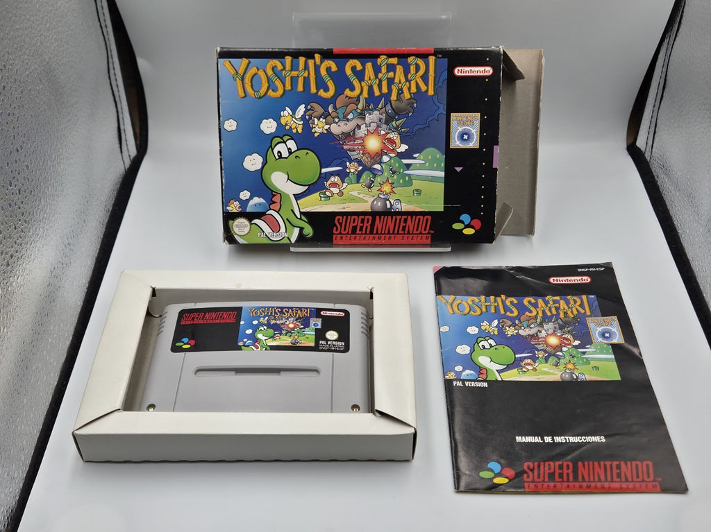 SNES Super Nintendo Spiel Yoshi's Safari mit OVP und Anleitung ESP