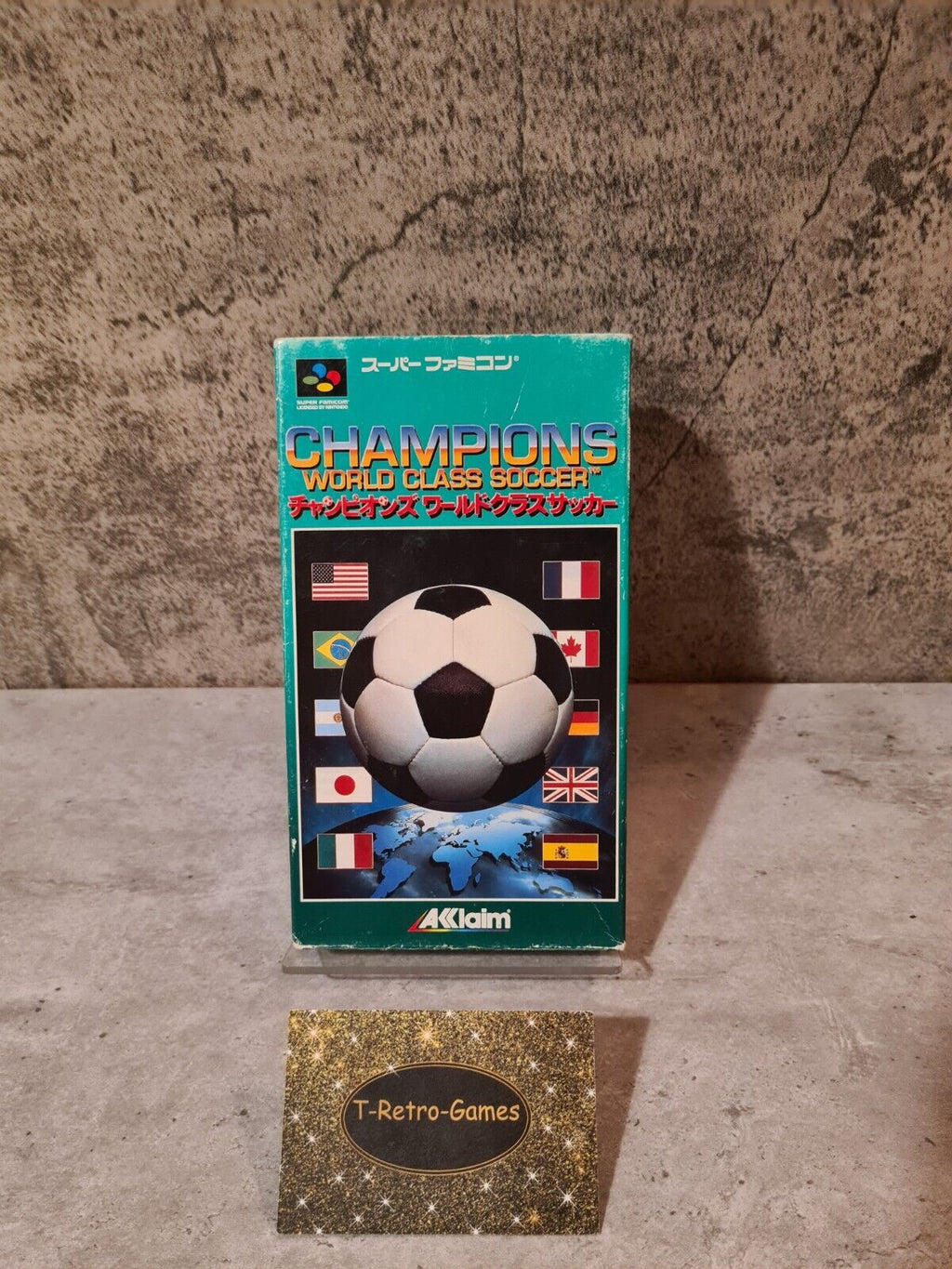 SFC Super Famicom Champions World Class Soccer mit OVP und Anleitung + Poster - T-Retro-Games 