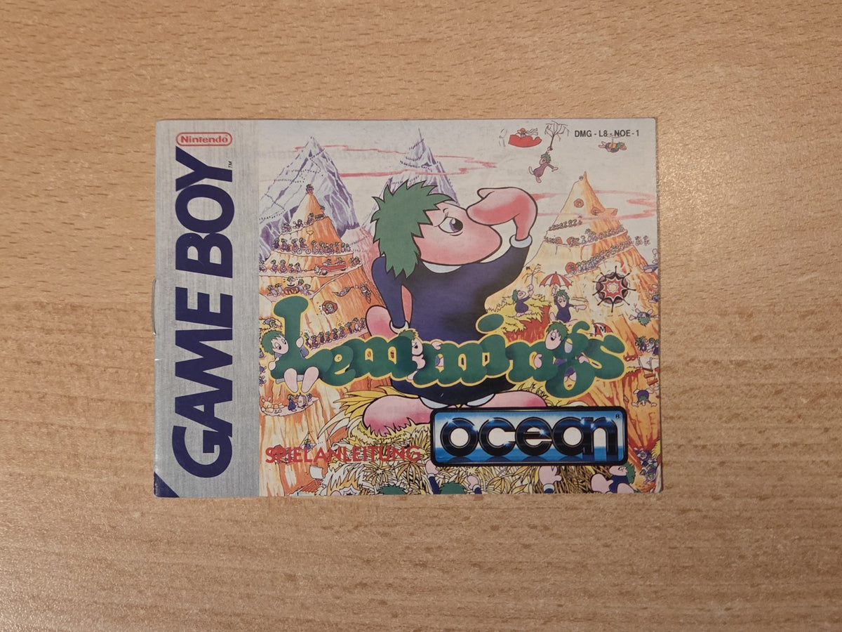 Nintendo Game Boy Classic Lemmings Spielanleitung Instruction Booklet NOE