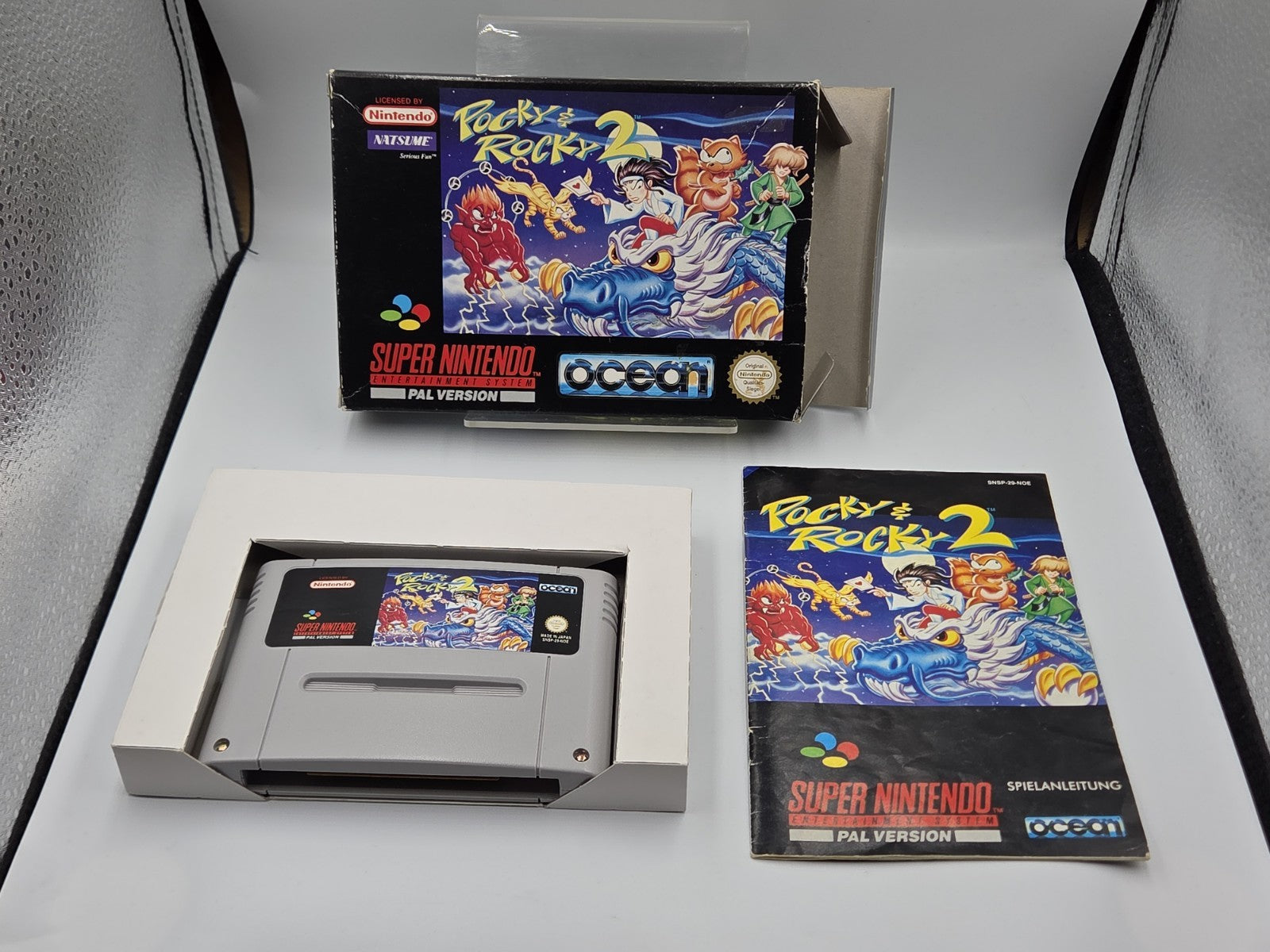SNES Super Nintendo Pocky & Rocky 2 mit OVP und Anleitung NOE