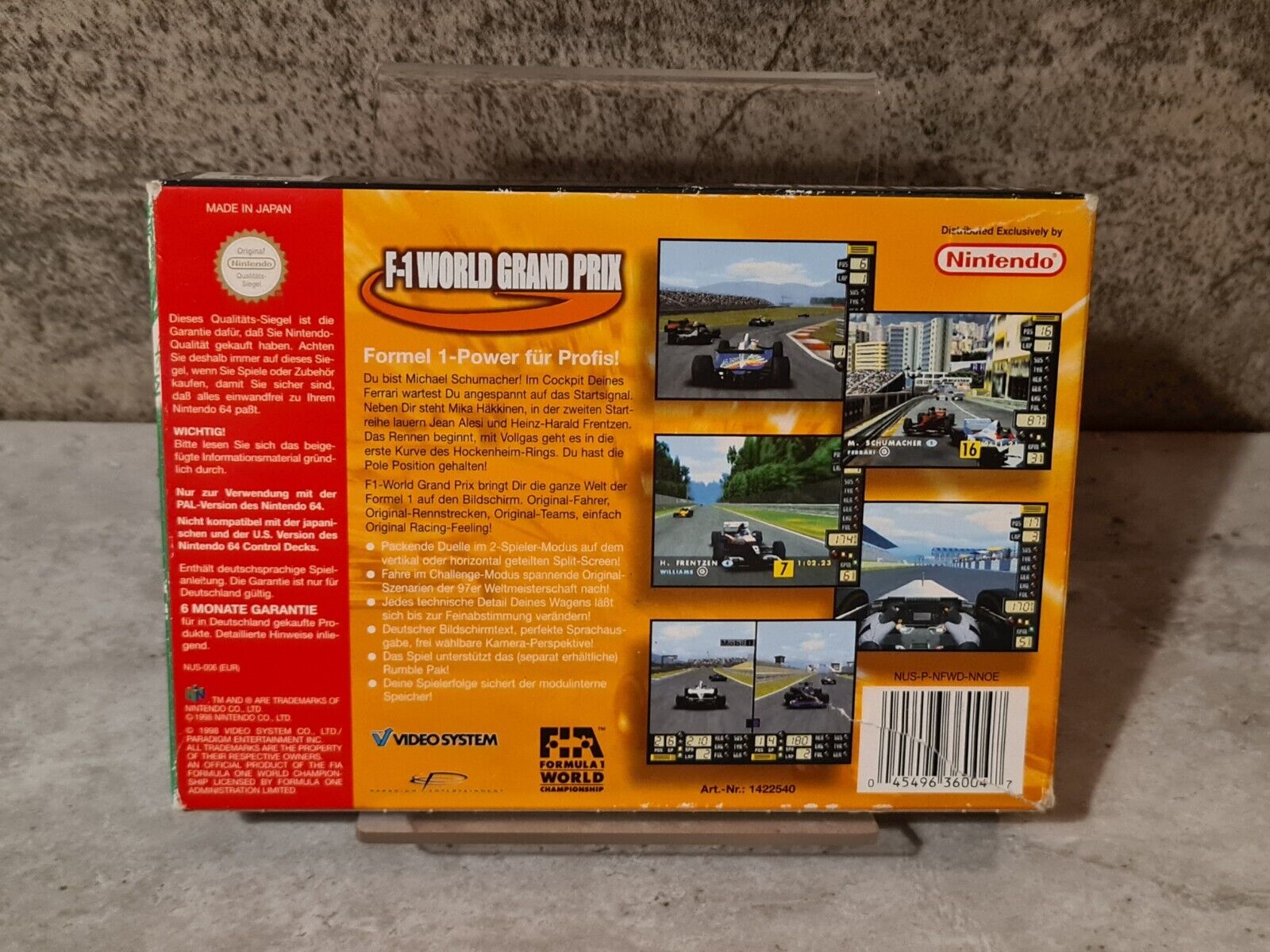 N64 Nintendo 64 F-1 World Grand Prix mit OVP und Anleitung NOE - T-Retro-Games 