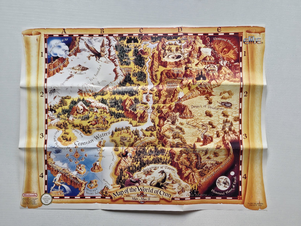 SNES Super Nintendo Might & Magic II  Poster Reklame Flyer Insert NOE/SFRG