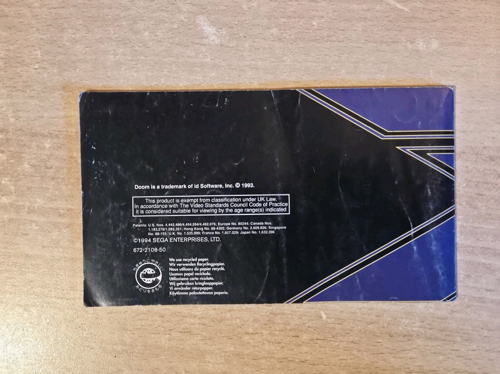 Sega Mega Drive 32X Doom Instruction Booklet Spielanleitung