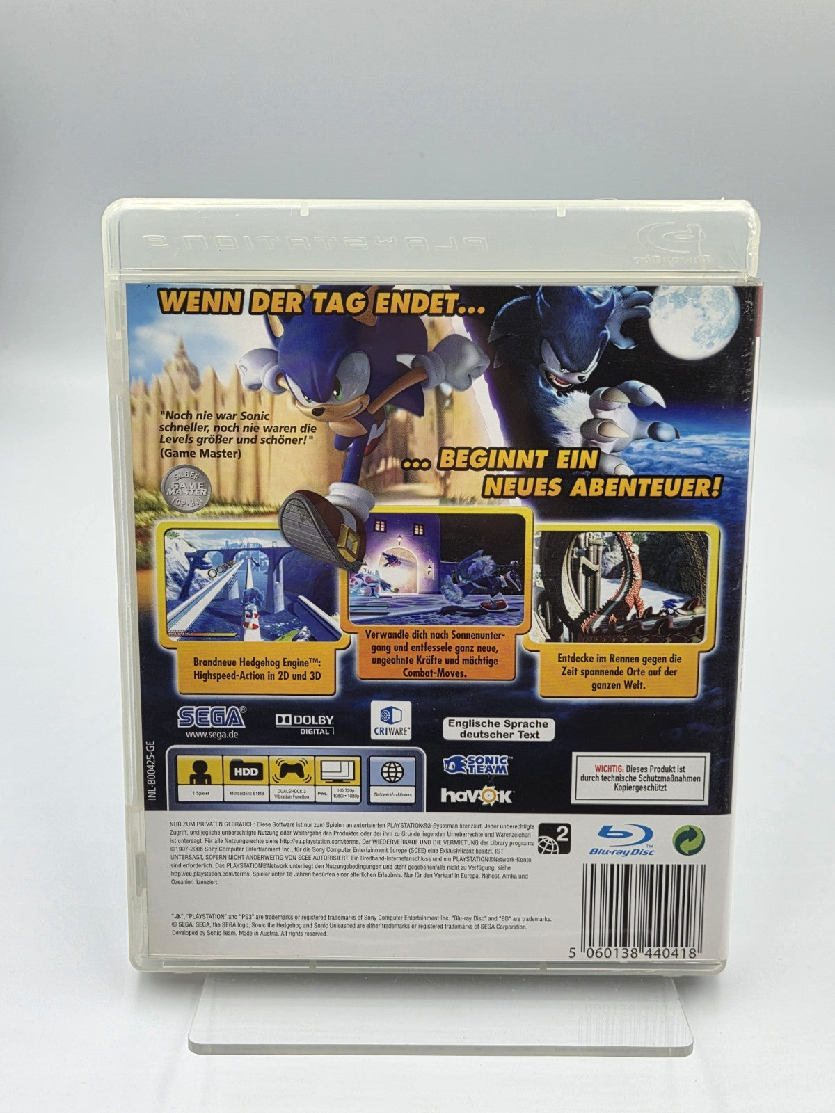 PS3 Playstation 3 Spiel Sonic Unleashed mit OVP und Anleitung Deutsch