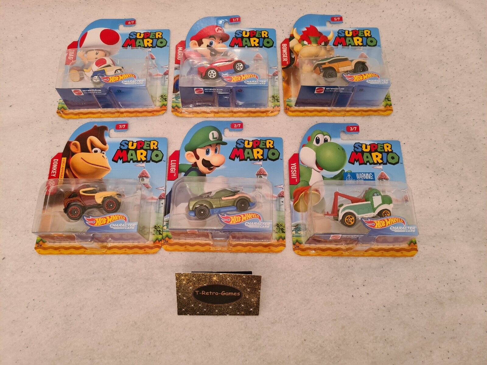 Super Mario Hot Wheels Figuren Figurine New Sealed CharacterCars 6x - T-Retro-Games 