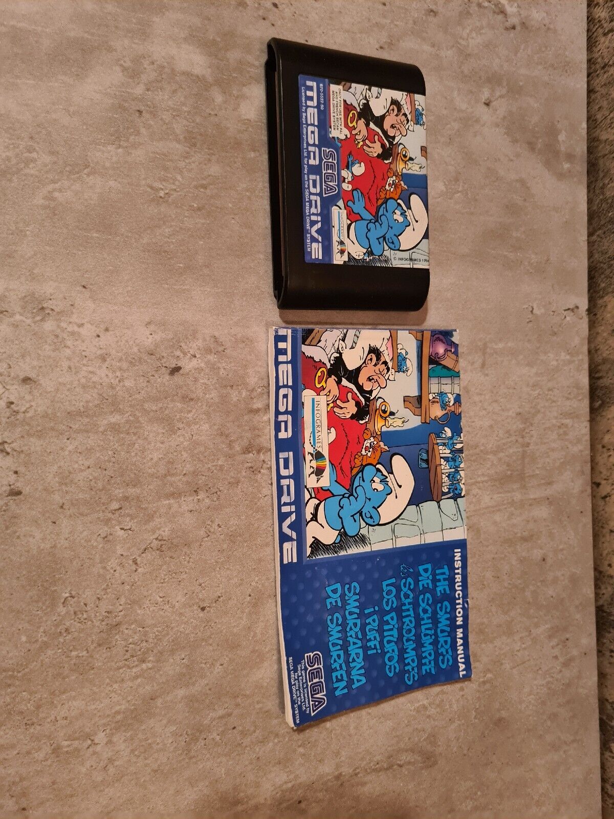 Sega Mega Drive Les Schtroumpfs The Smurfs mit OVP und Anleitung Multi Language - T-Retro-Games 