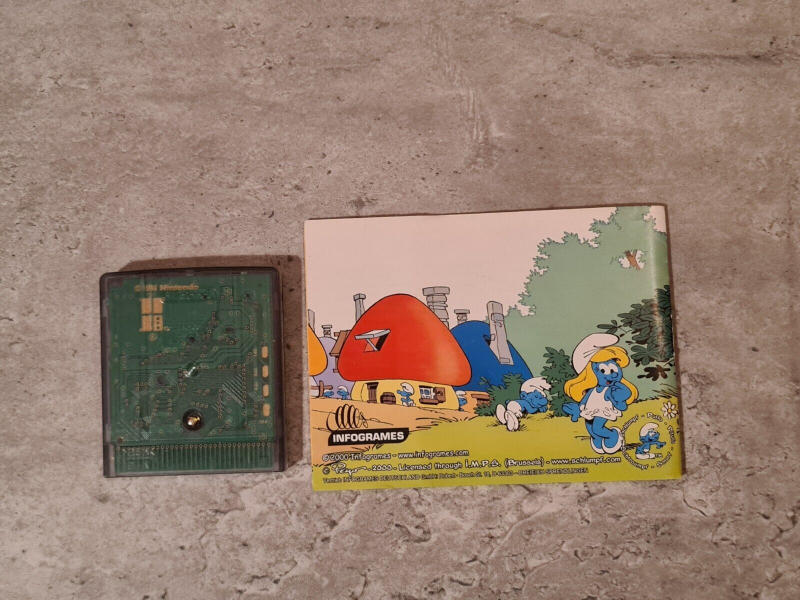 Game Boy Color Die Schlümpfe Das Grosse Abenteuer mit OVP und Anleitung NOE - T-Retro-Games 