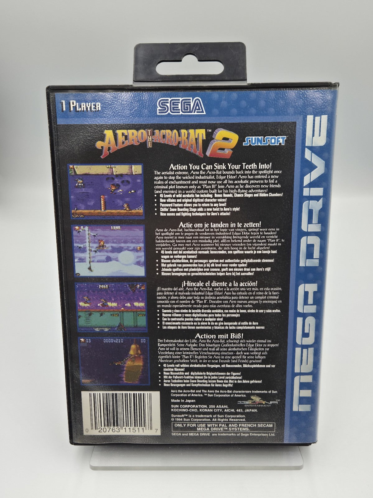 Sega Mega Drive Spiel Aero The Acro-Bat 2 mit OVP und Anleitung Multi Language 
