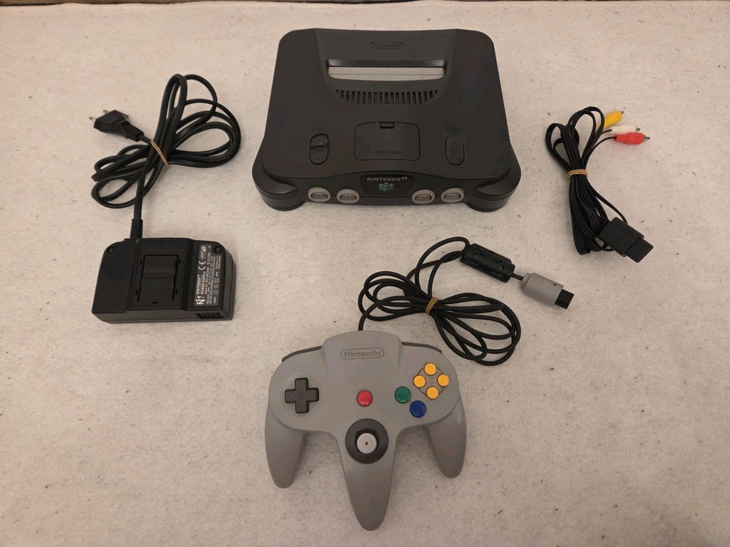 N64 Nintendo 64 Konsole Console mit Controller + Kabeln PAL Schwarz Black