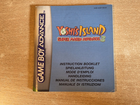 Game Boy Advance Yoshi's Island Super Mario Advance 3 Spielanleitung EUR