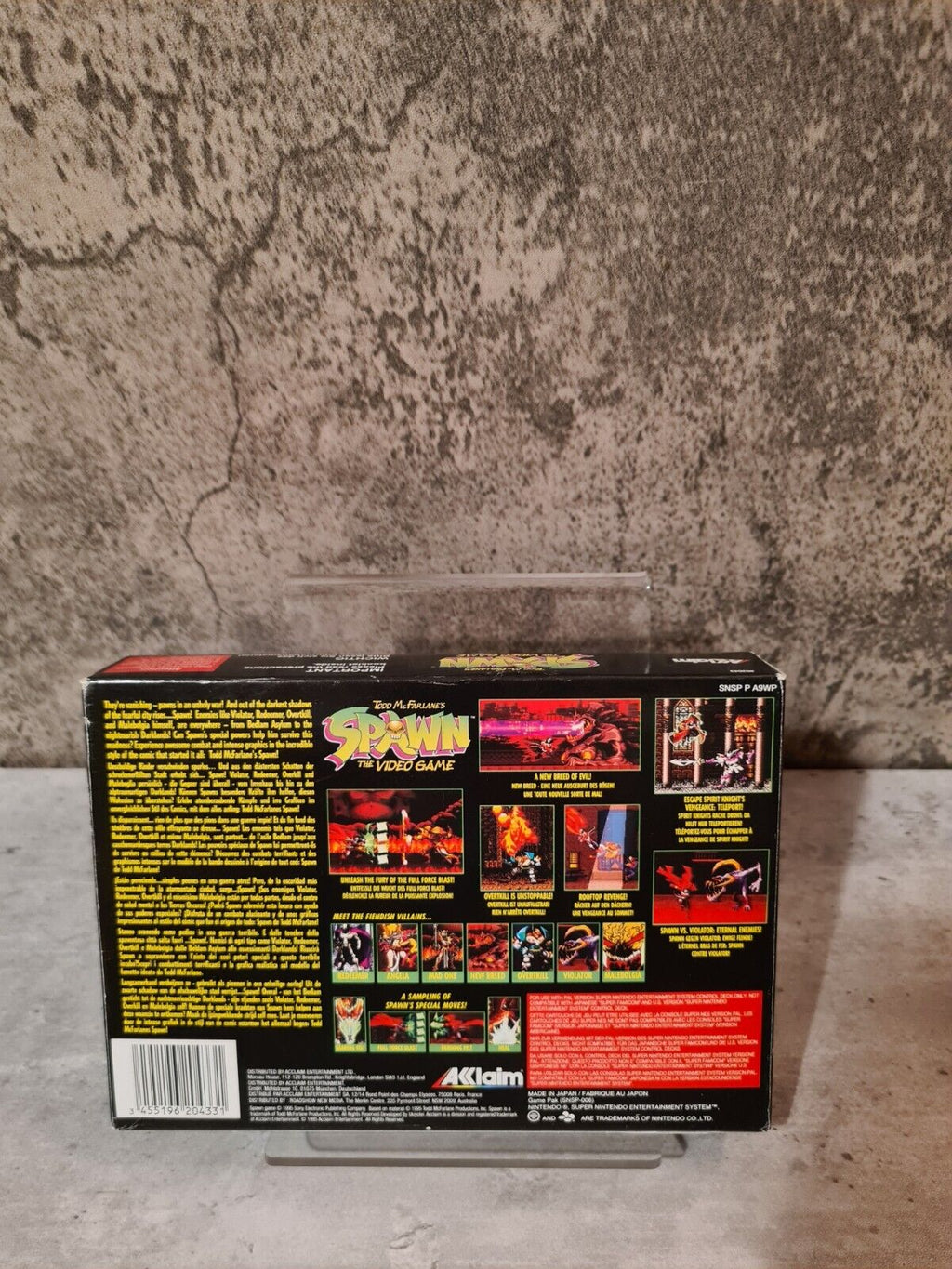 SNES Super Nintendo Todd McFarlane's Spawn mit OVP und Anleitung EUR - T-Retro-Games 