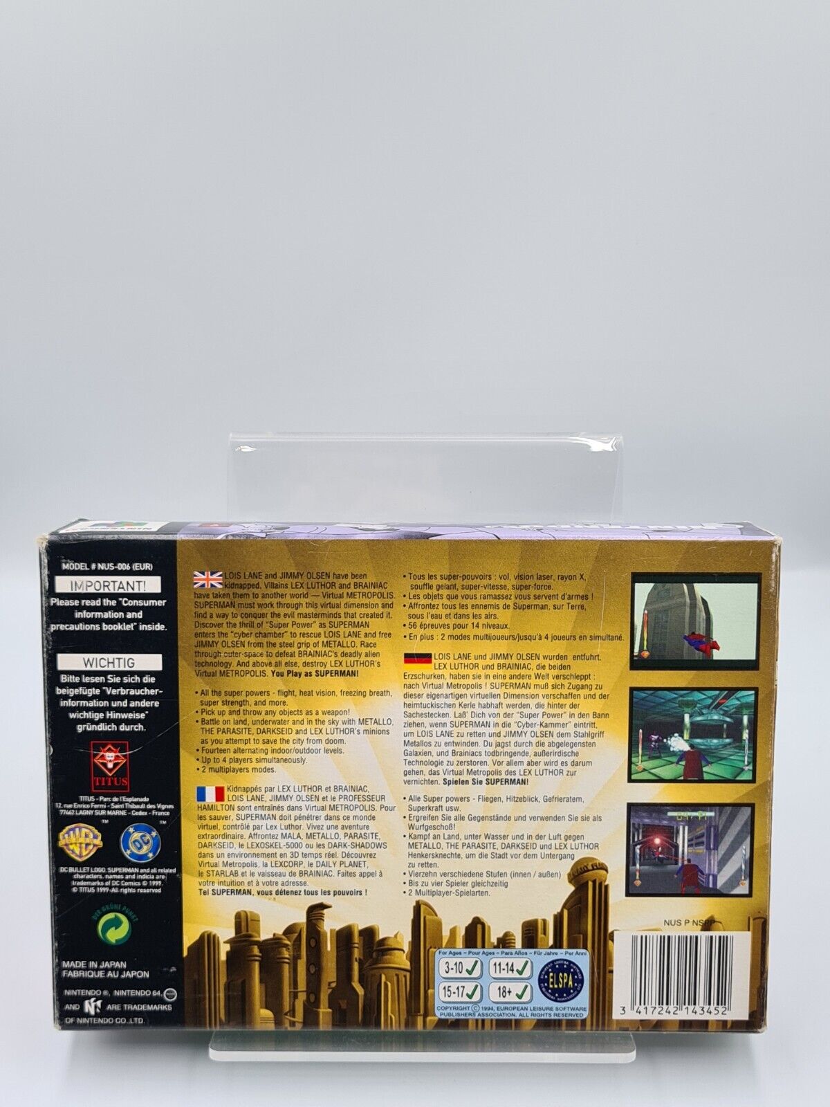 N64 Nintendo 64 Superman mit OVP und Anleitung + Poster EUR - T-Retro-Games 