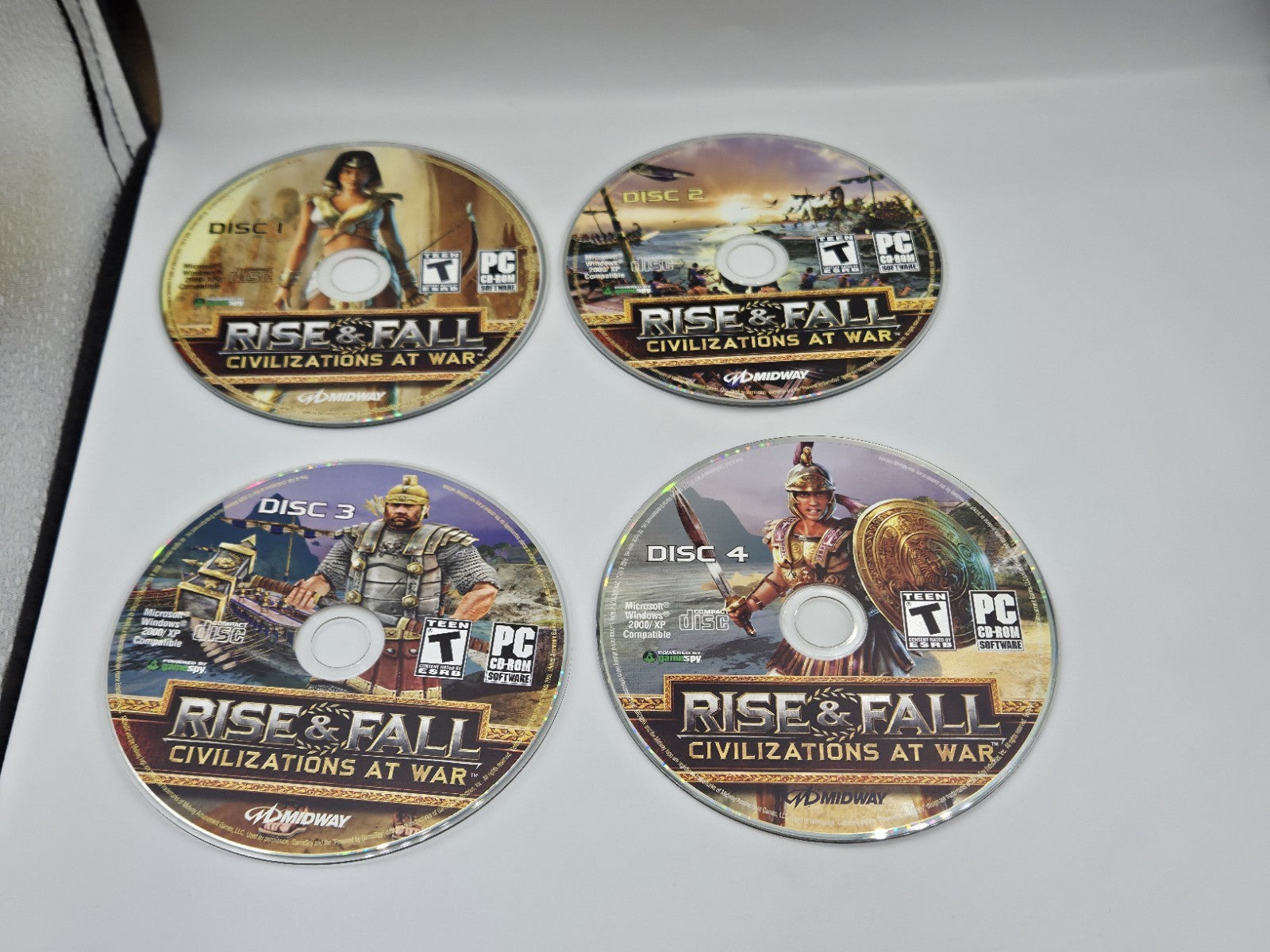 PC-CD Rom Spiel Rise & Fall Civilizations at War Pappschuber USA 4 Discs