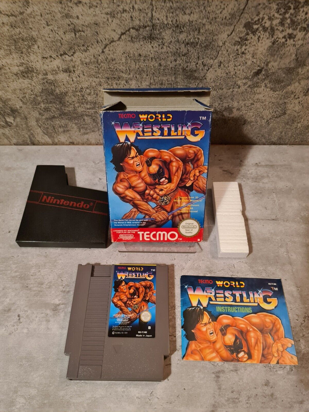 NES Tecmo World Wrestling mit OVP und Anleitung NOE - T-Retro-Games 