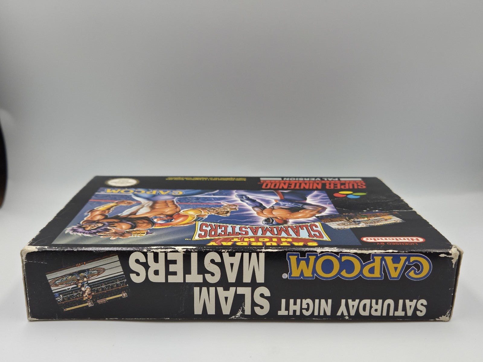 SNES Super Nintendo Saturday Night Slammasters Leer OVP Empty Box ESP