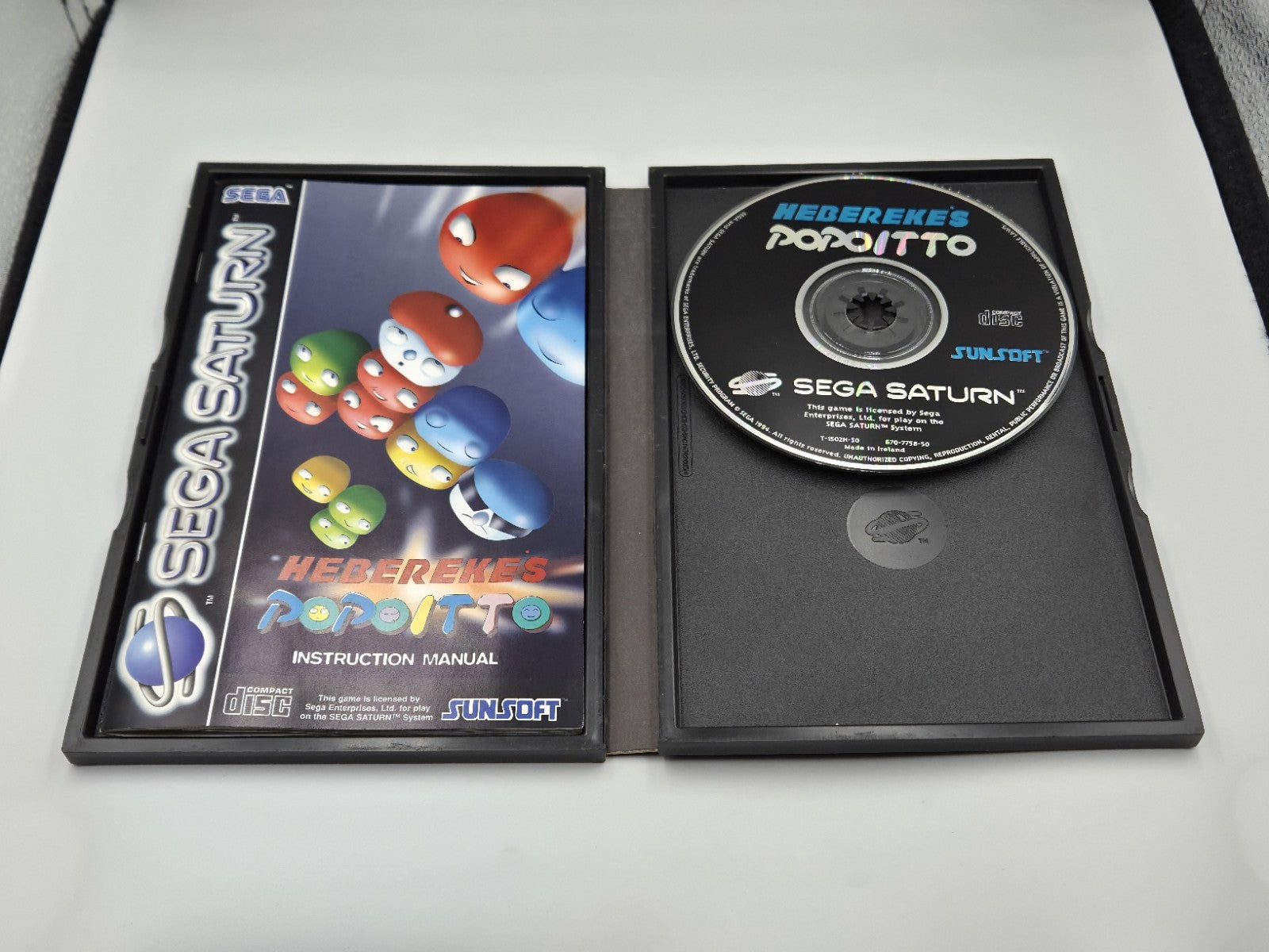 Sega Saturn Spiel Heberekes Popoitto mit OVP und Anleitung  Multilingual