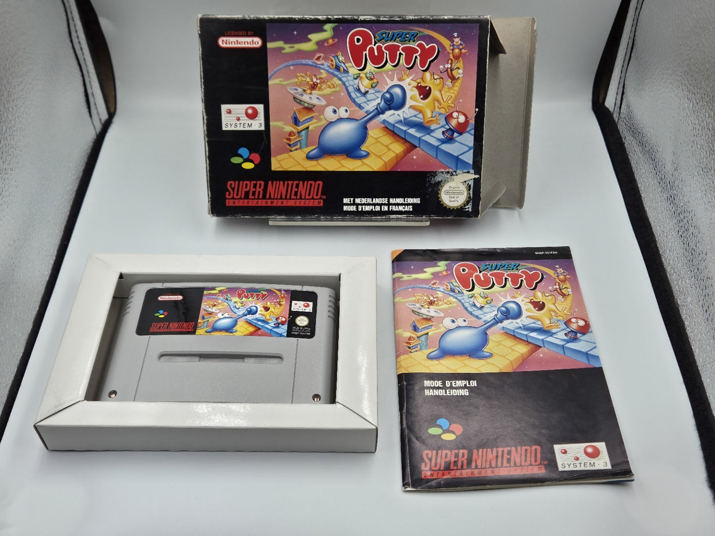 SNES Super Nintendo Super Putty mit OVP und Anleitung FAH