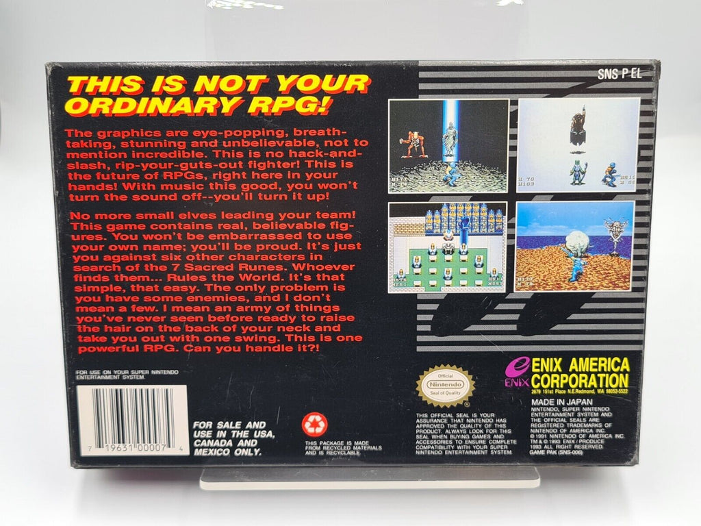 SNES Super Nintendo The 7th Saga mit OVP und Anleitung NTSC-USA - T-Retro-Games 
