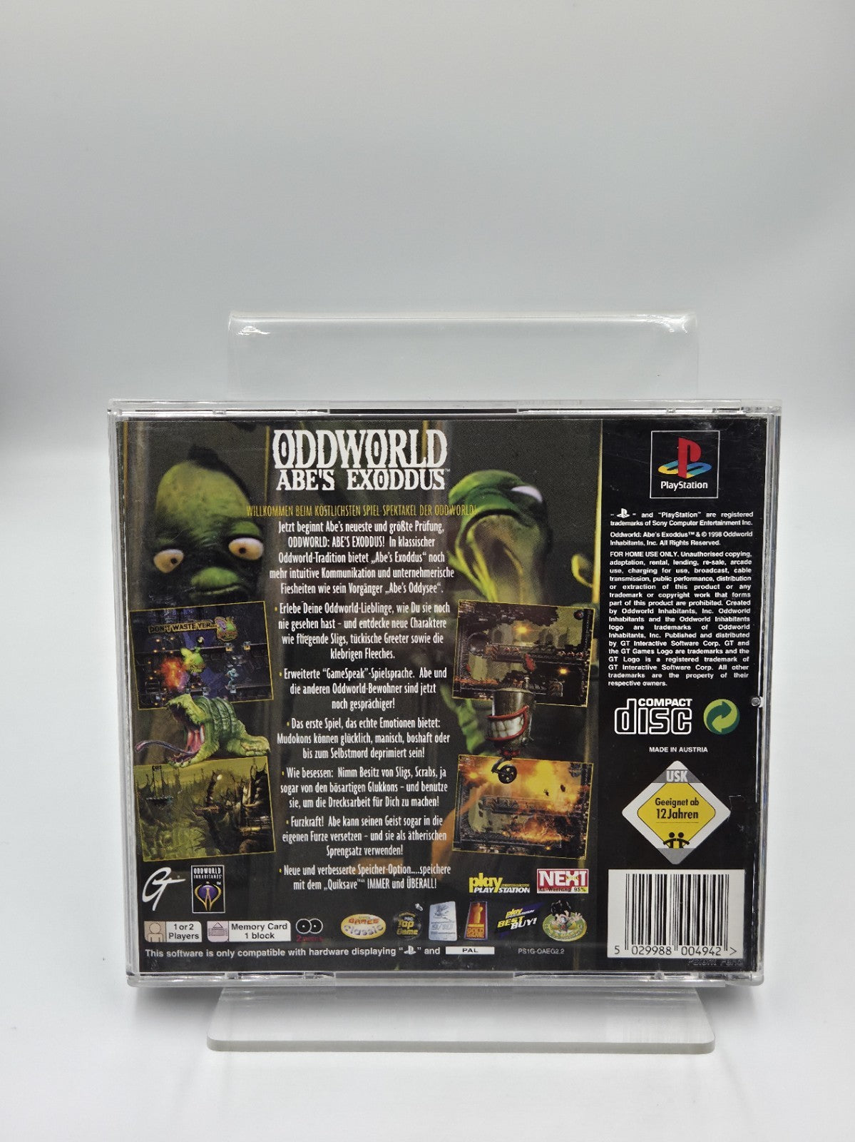 PS1 Playstation 1 Oddworld Abe's Exodus mit OVP + Anleitung Deutsch 2 Discs