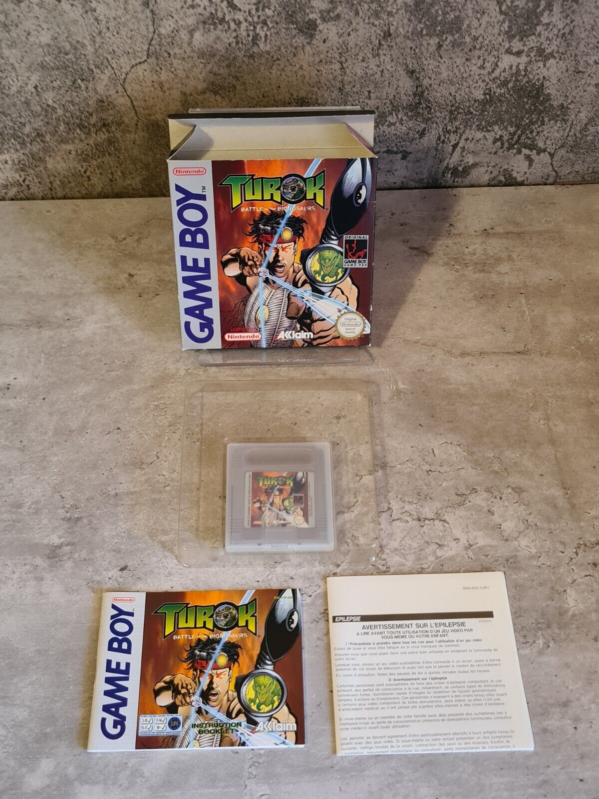 Nintendo Game Boy Classic Turok Battle of The Bionosaurs + OVP und Anleitung EUR - T-Retro-Games 