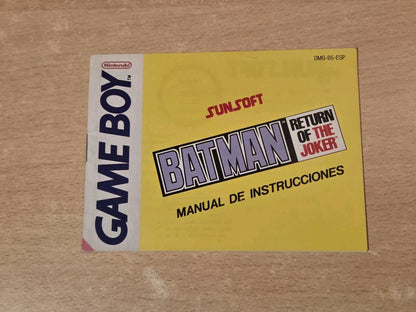 Nintendo Game Boy Classic Batman Return of the Joker Instruction Booklet ESP