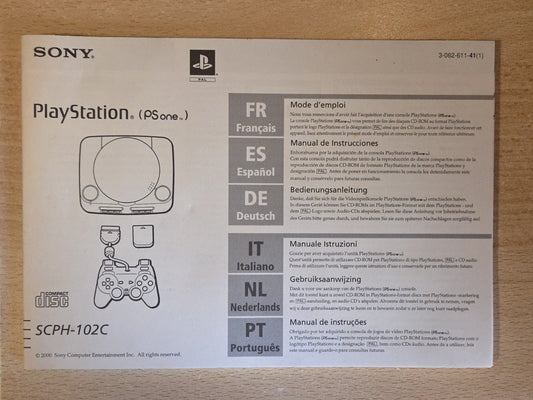 PlayStation 1 PS One Konsole Bedienungsanleitung Instruction Booklet SCPH-102C