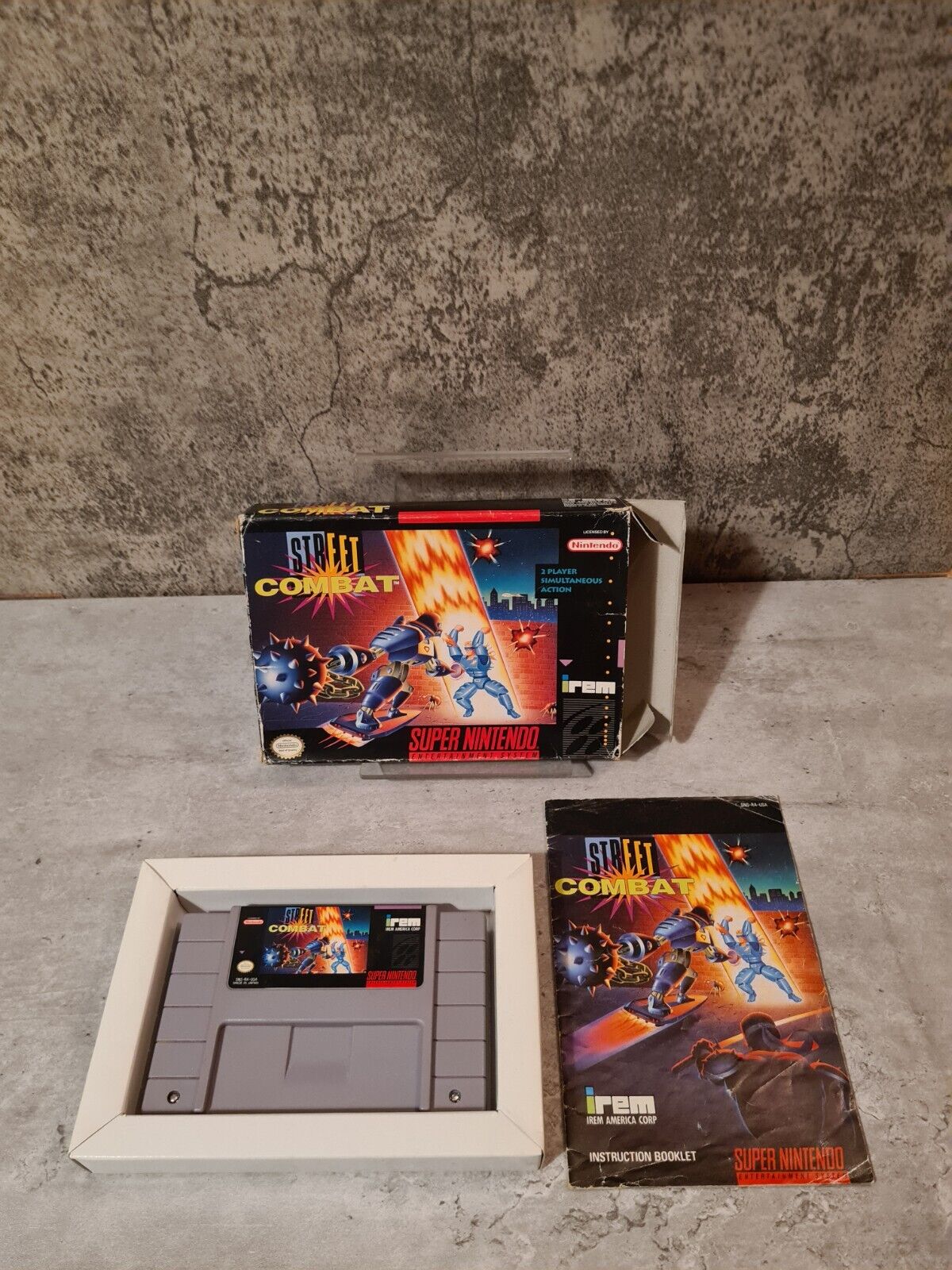 SNES Super Nintendo Street Combat mit OVP und Anleitung NTSC USA - T-Retro-Games 
