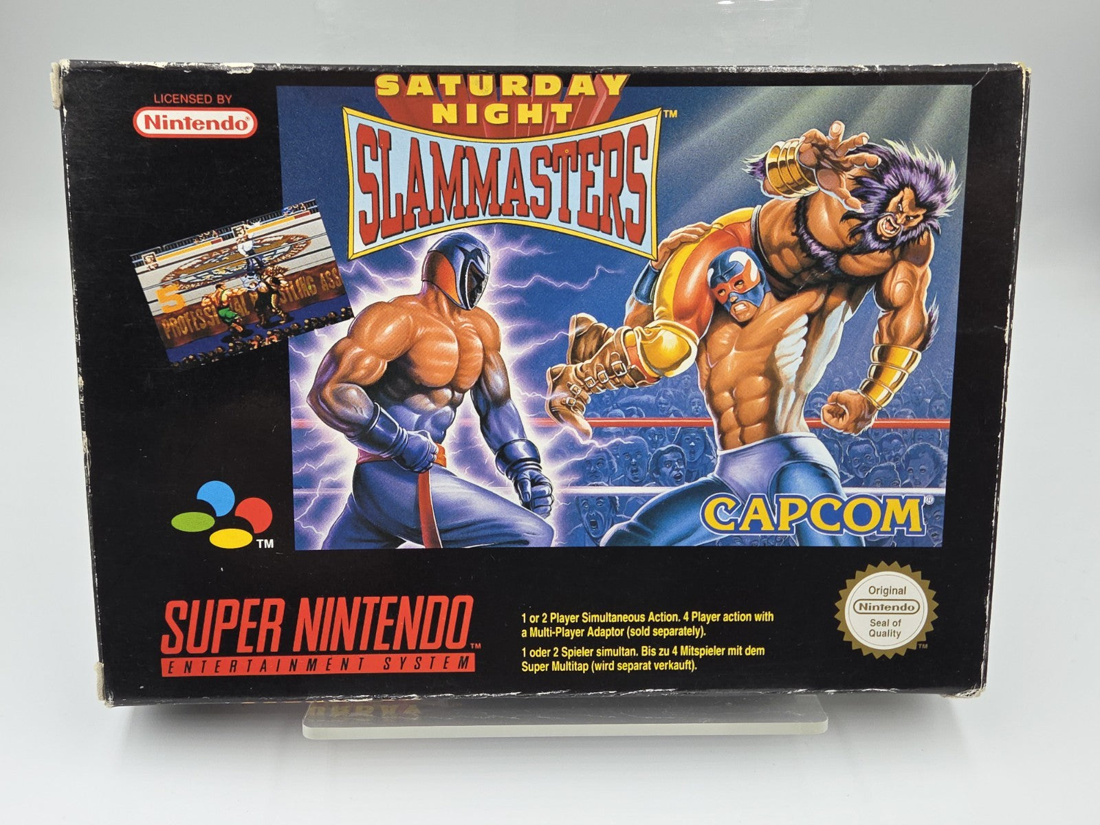 SNES Super Nintendo Spiel Saturday Night Slammasters mit OVP und Anleitung EUR