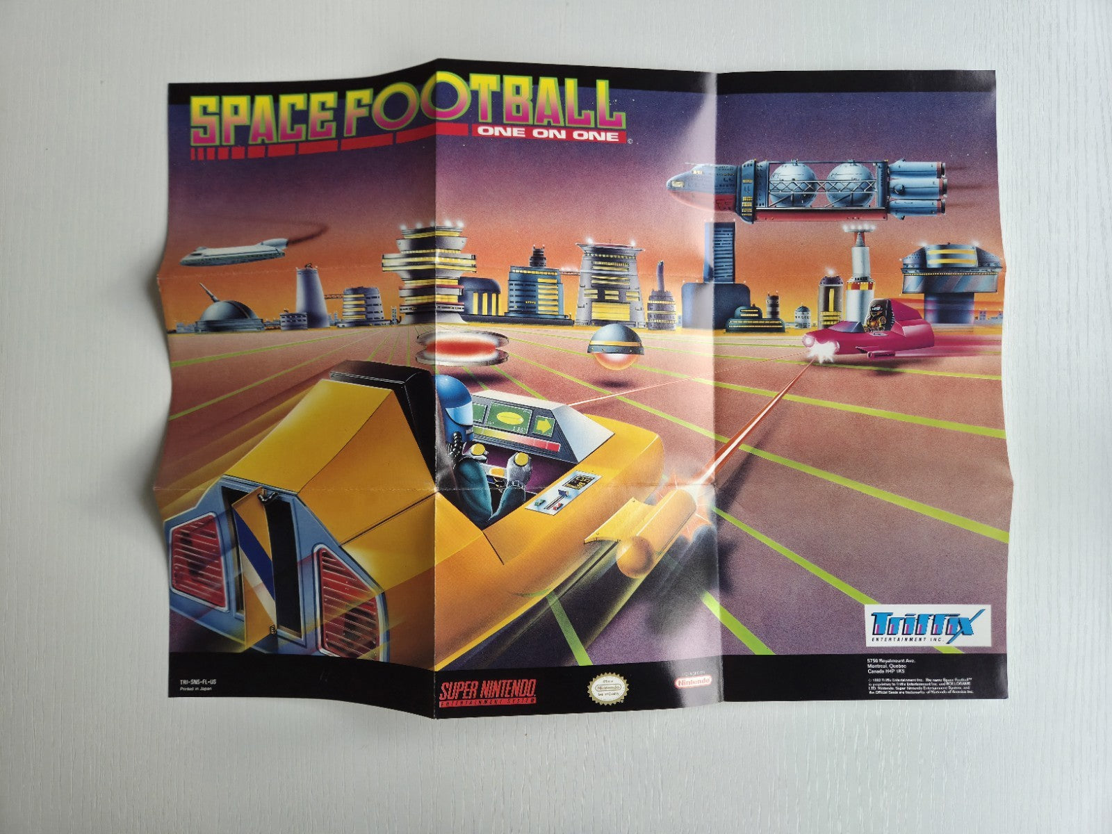SNES Super Nintendo Space Football One on One Poster Reklame Flyer Insert USA