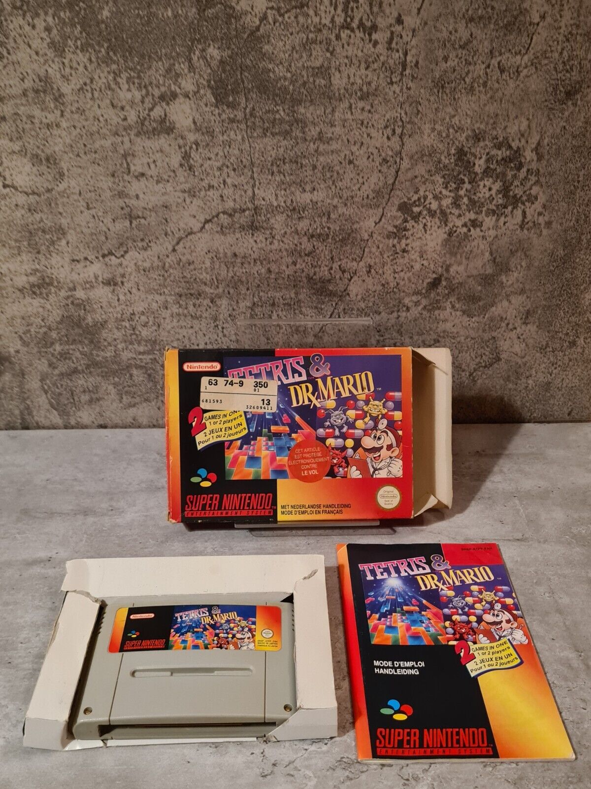 SNES Super Nintendo Tetris & Dr. Mario mit OVP und Anleitung FAH - T-Retro-Games 