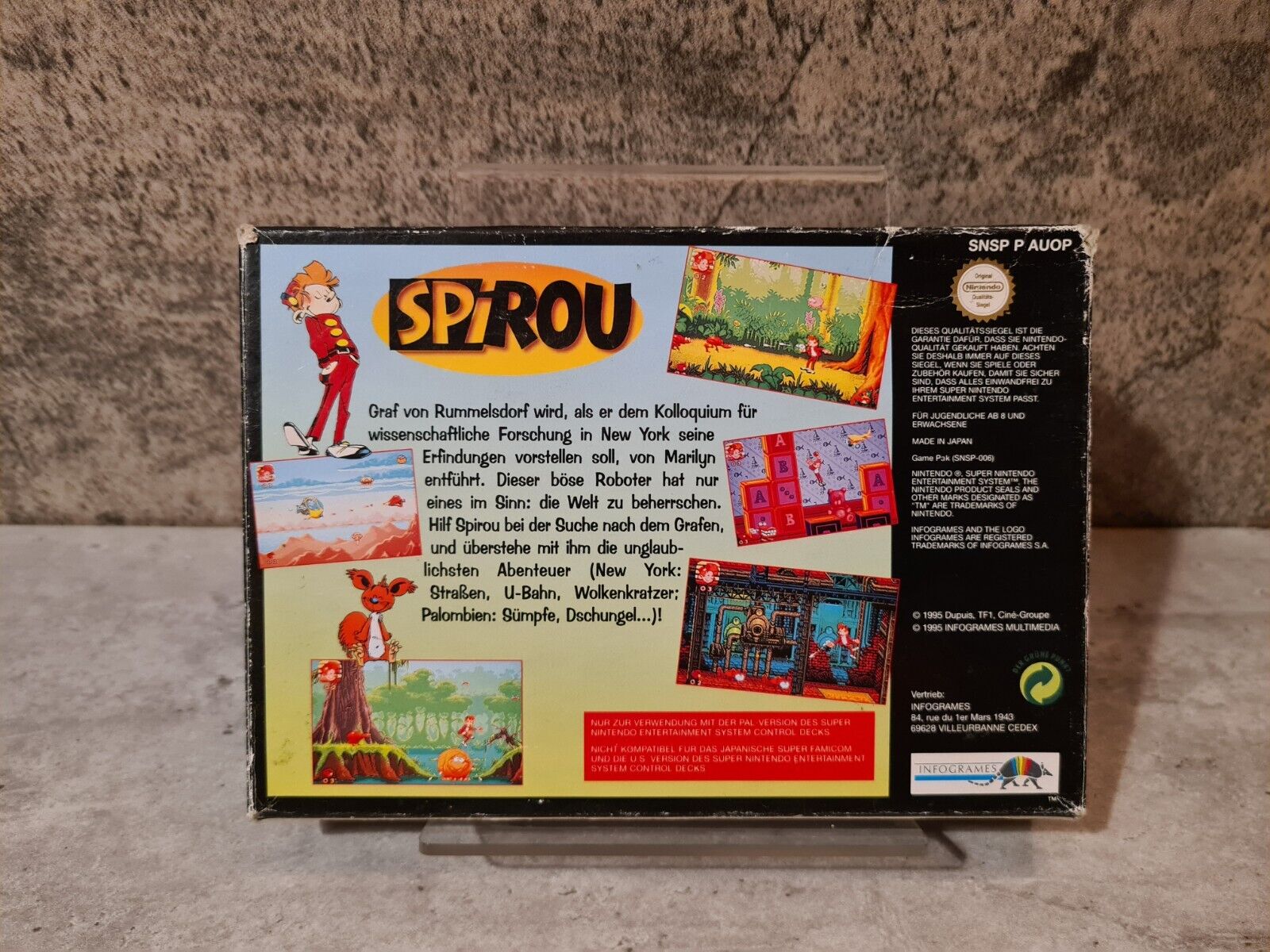 SNES Super Nintendo Spirou / Robbedoes mit OVP und Anleitung NOE - T-Retro-Games 