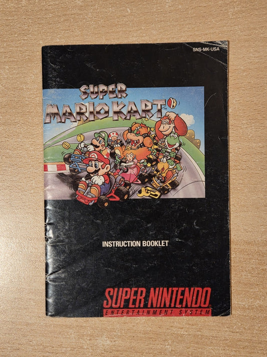 SNES Super Nintendo Super Mario Kart Instruction Booklet USA