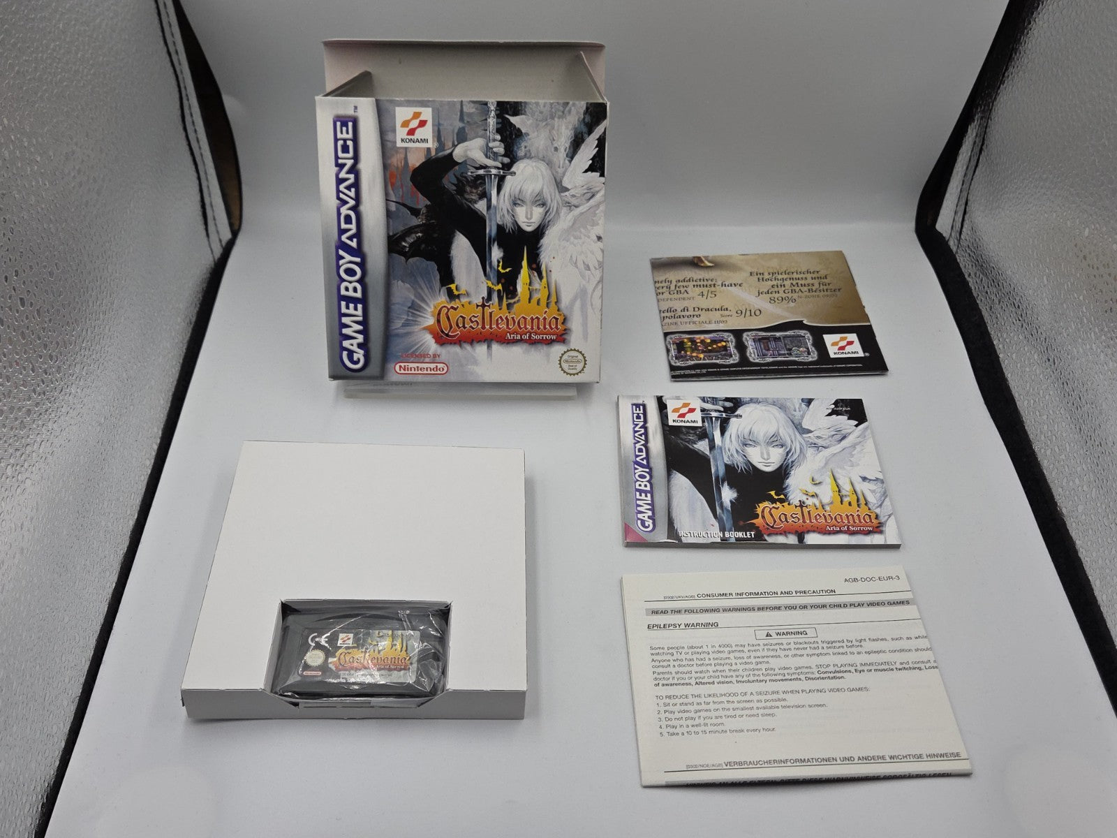 Nintendo Gameboy Advance Castlevania Aria of Sorrow + OVP+Anleitung + Poster EUR