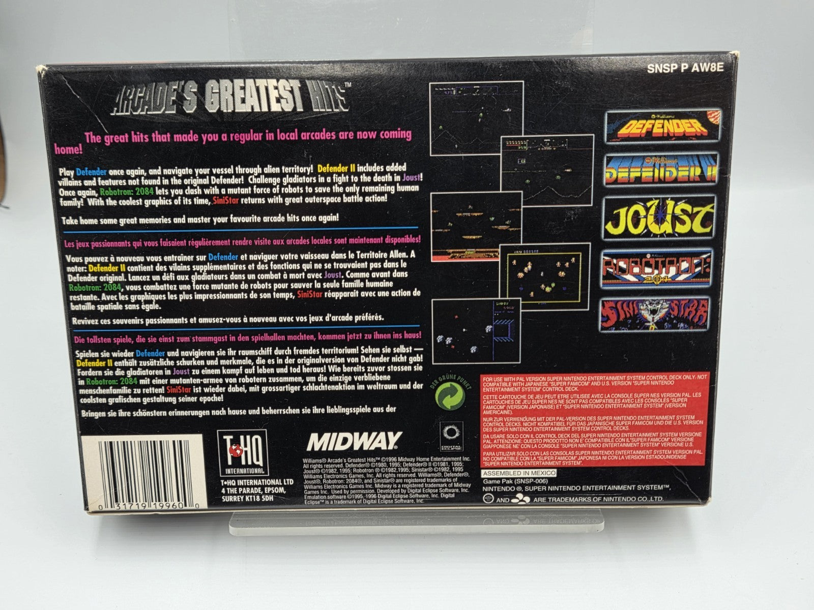 SNES Super Nintendo Williams Arcades Greatest Hits  mit OVP und Anleitung EUR