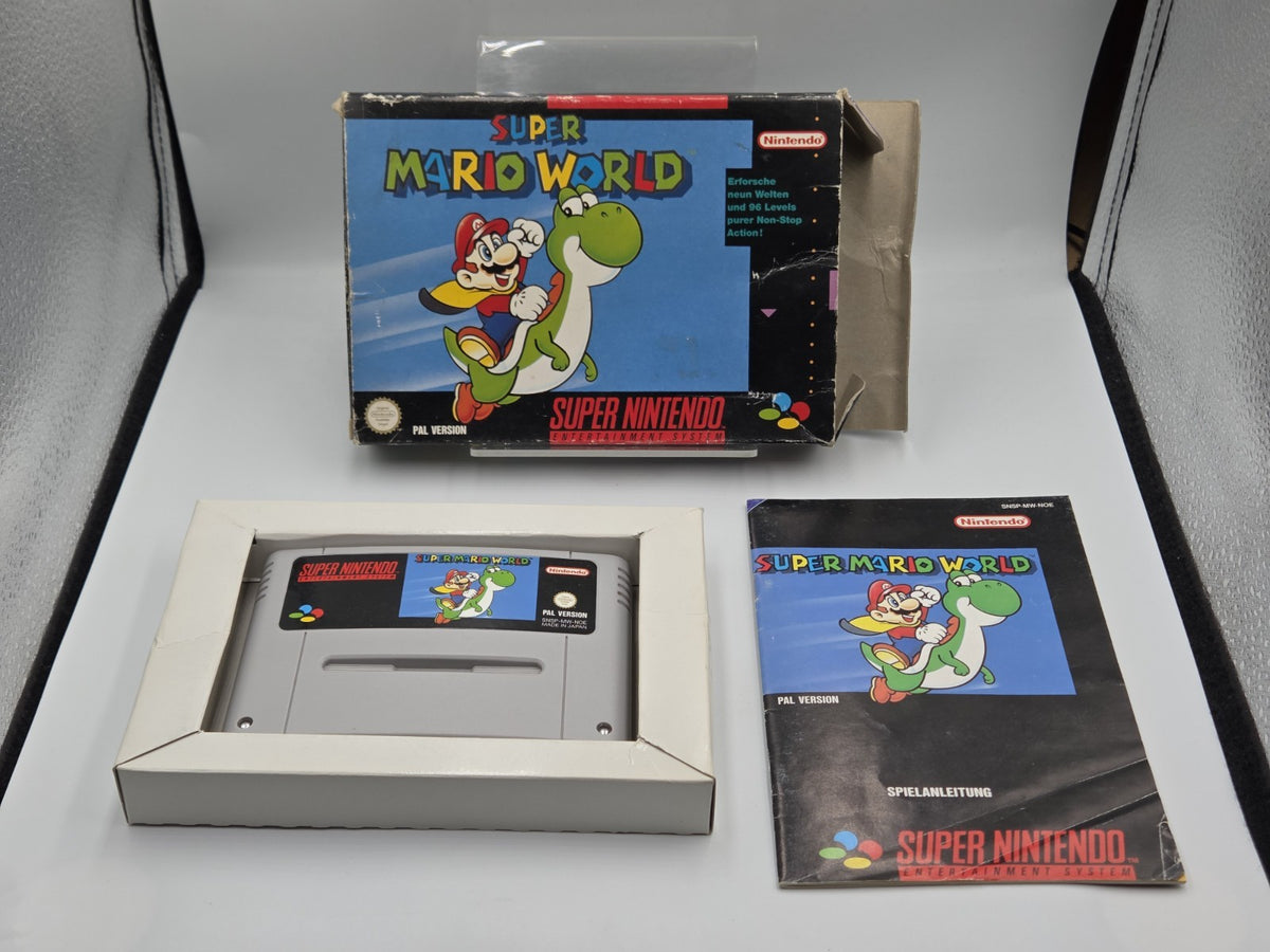SNES Super Nintendo Spiel Super Mario World mit  OVP und Anleitung NOE