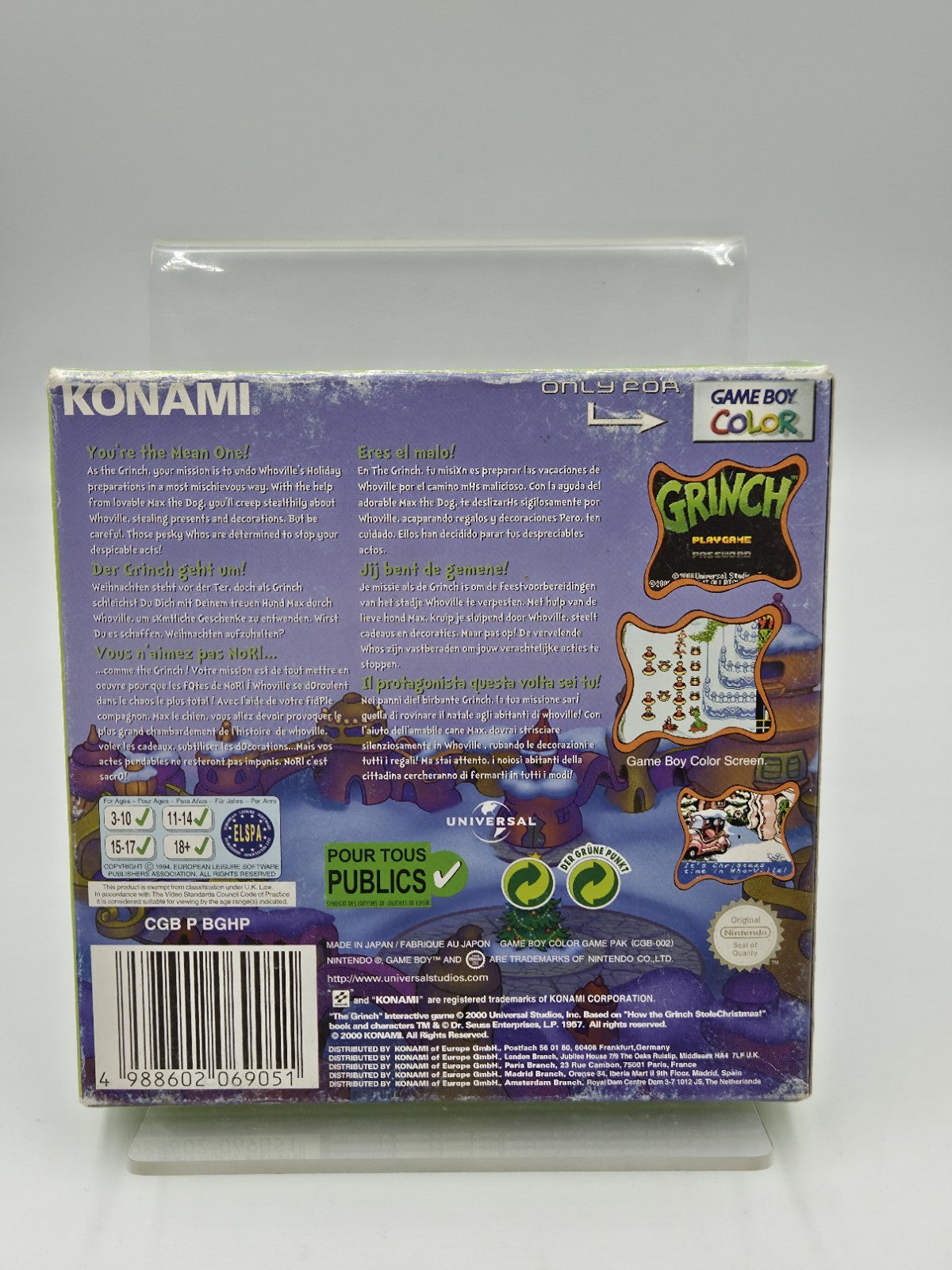 Nintendo Game Boy Color The Grinch mit OVP und Anleitung EUR