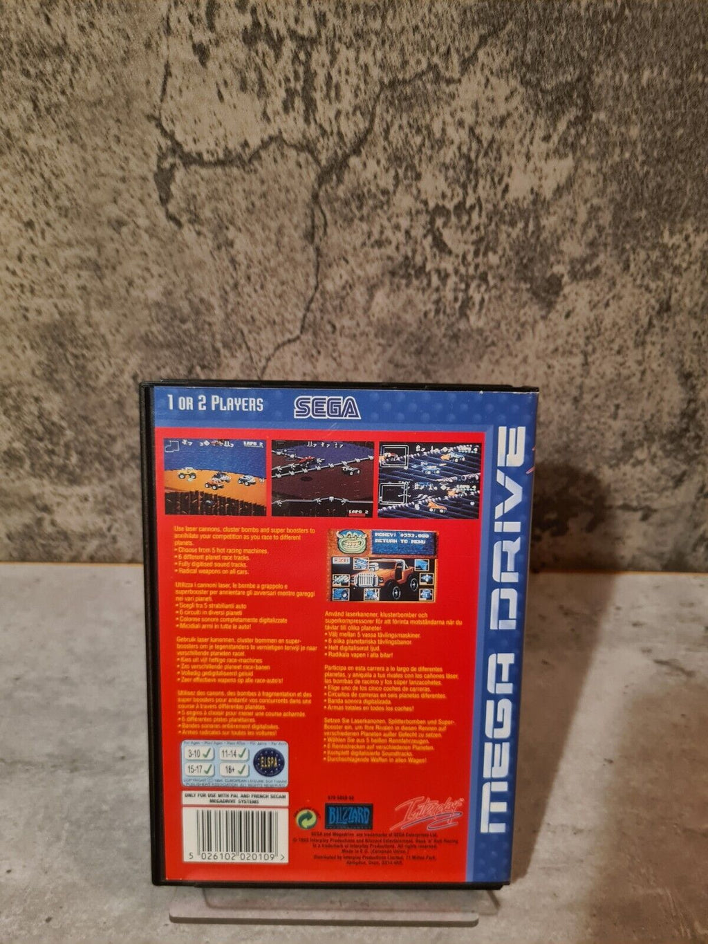 Sega Mega Drive Spiel Rock N Roll Racing mit OVP und Anleitung Multi Language - T-Retro-Games 