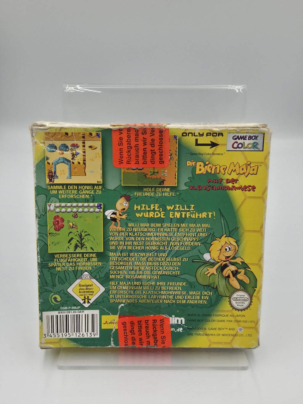 Game Boy Color Biene Maja auf der Klatschmohnwiese mit OVP und Anleitung NOE
