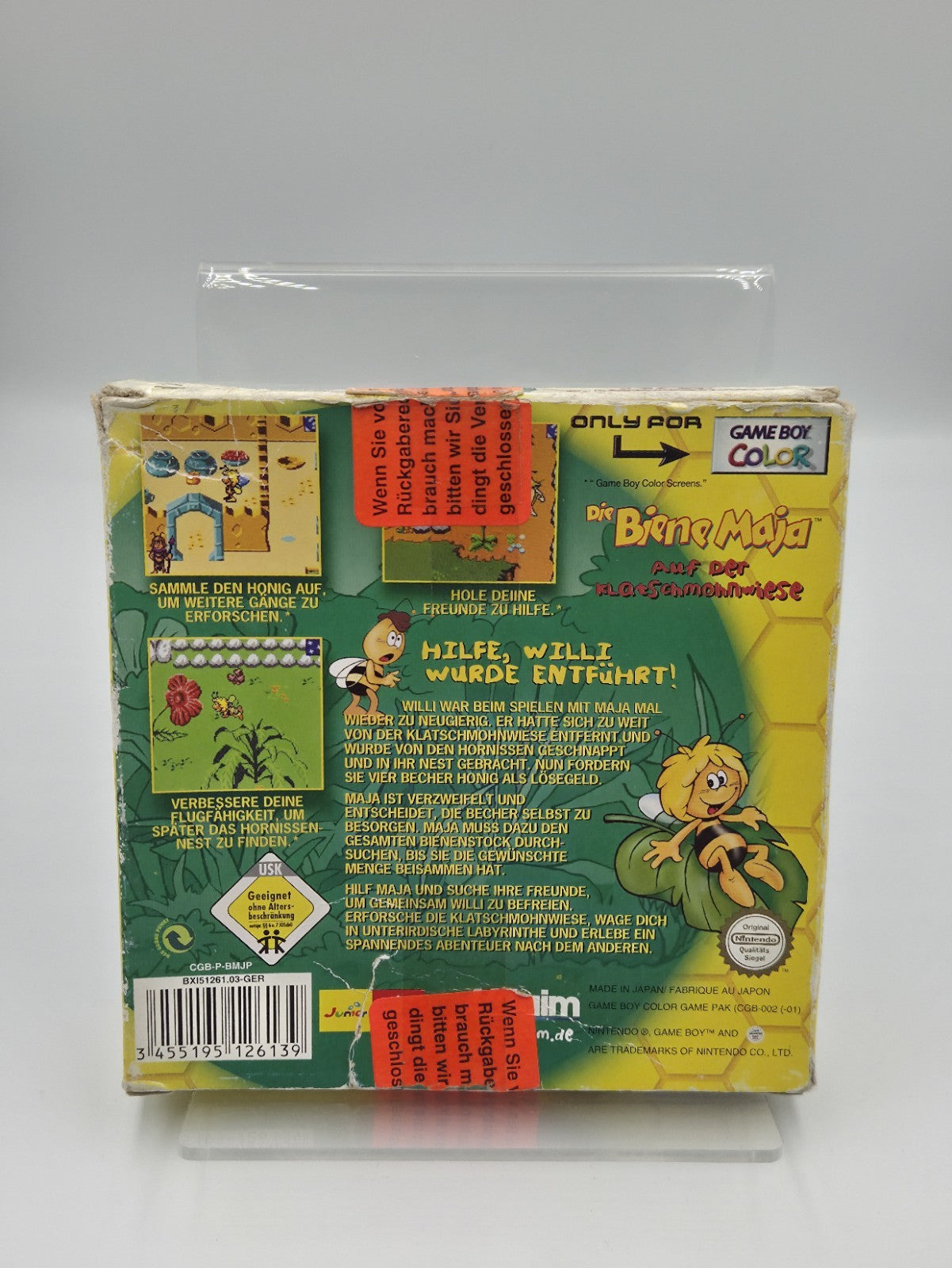 Game Boy Color Biene Maja auf der Klatschmohnwiese mit OVP und Anleitung NOE