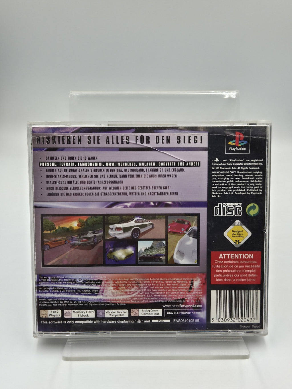 PS1  Spiel Need For Speed Brennender Asphalt mit OVP und Anleitung Deutsch