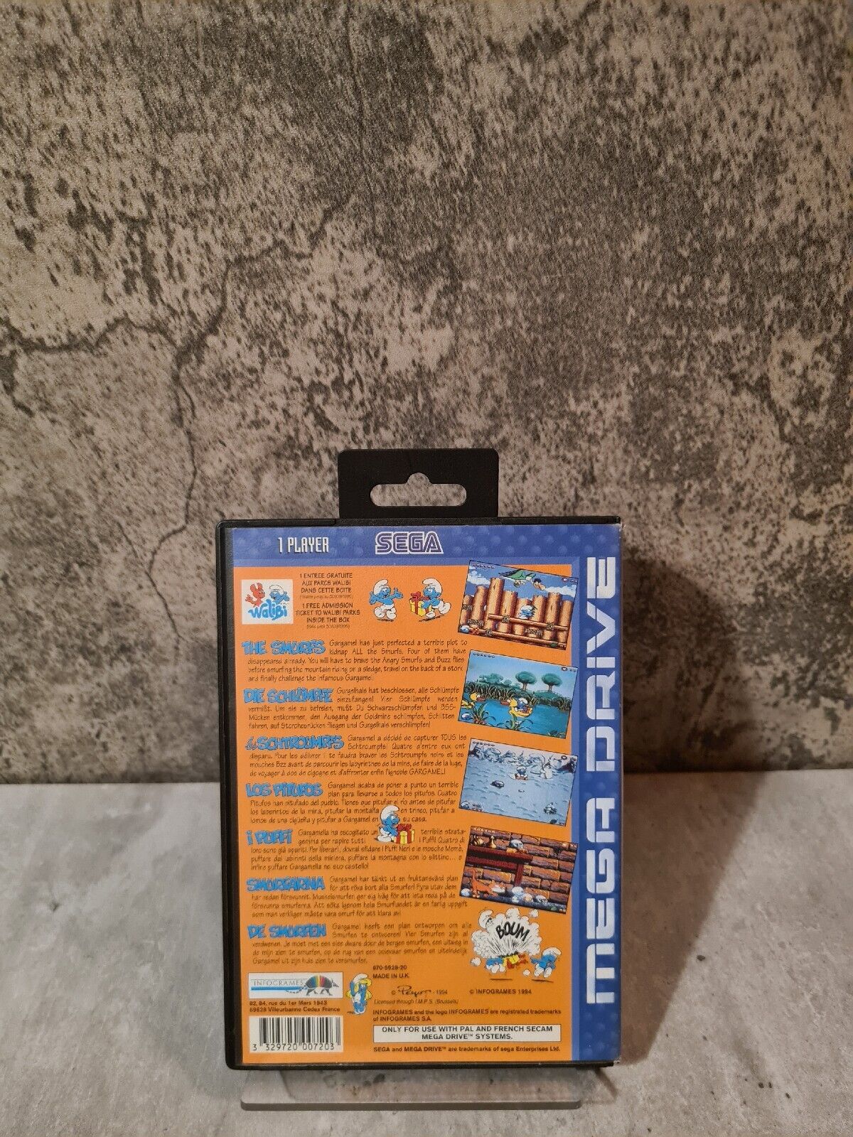 Sega Mega Drive Les Schtroumpfs The Smurfs mit OVP und Anleitung Multi Language - T-Retro-Games 