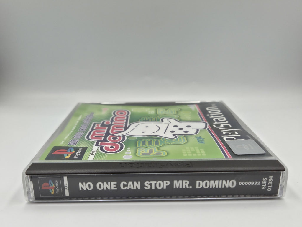 PS1 Playstation 1 Spiel No One Can Stop Mr. Domino mit OVP + Anleitung Englisch