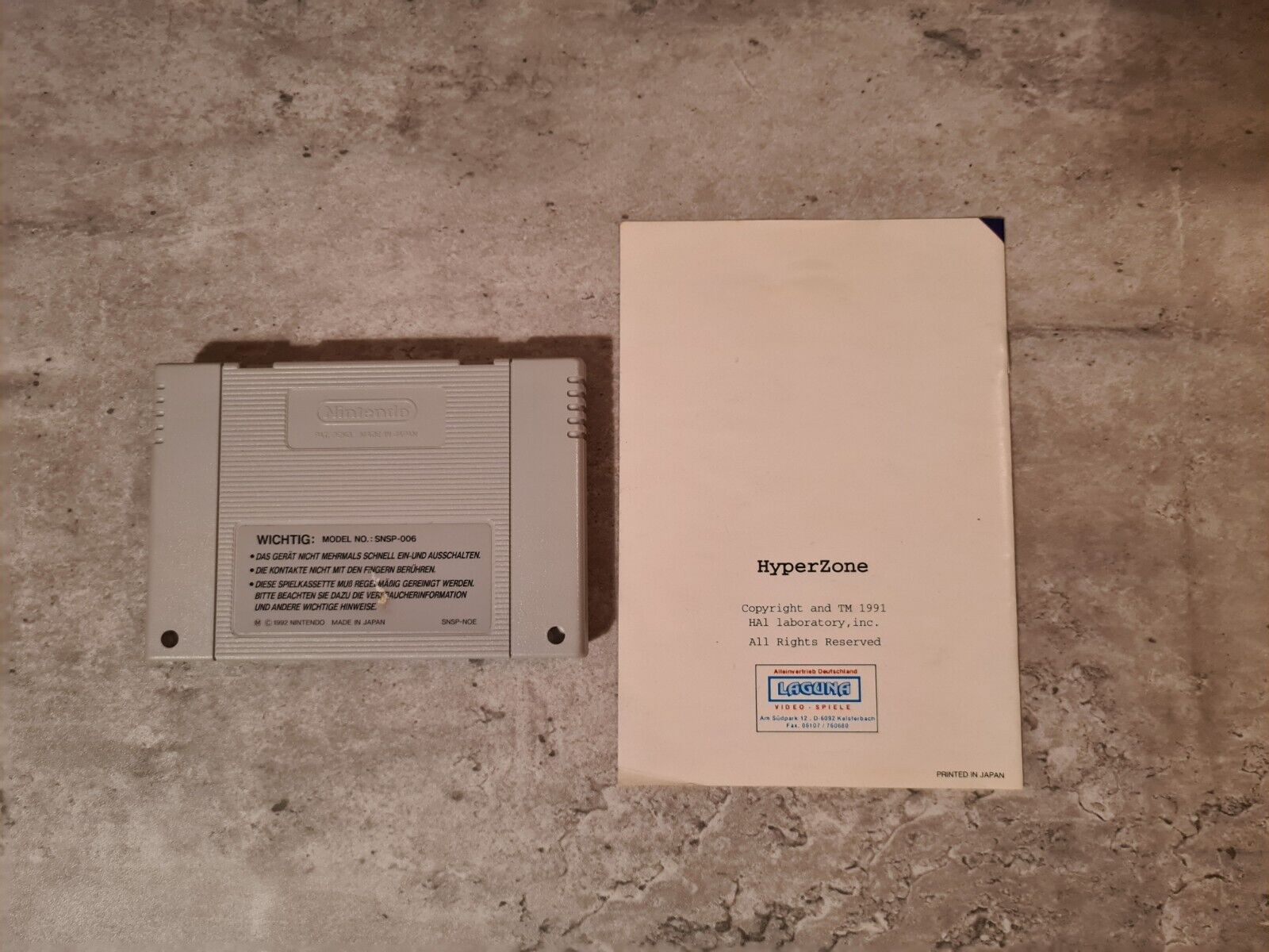 SNES Super Nintendo HyperZone mit OVP und Anleitung NOE - T-Retro-Games 