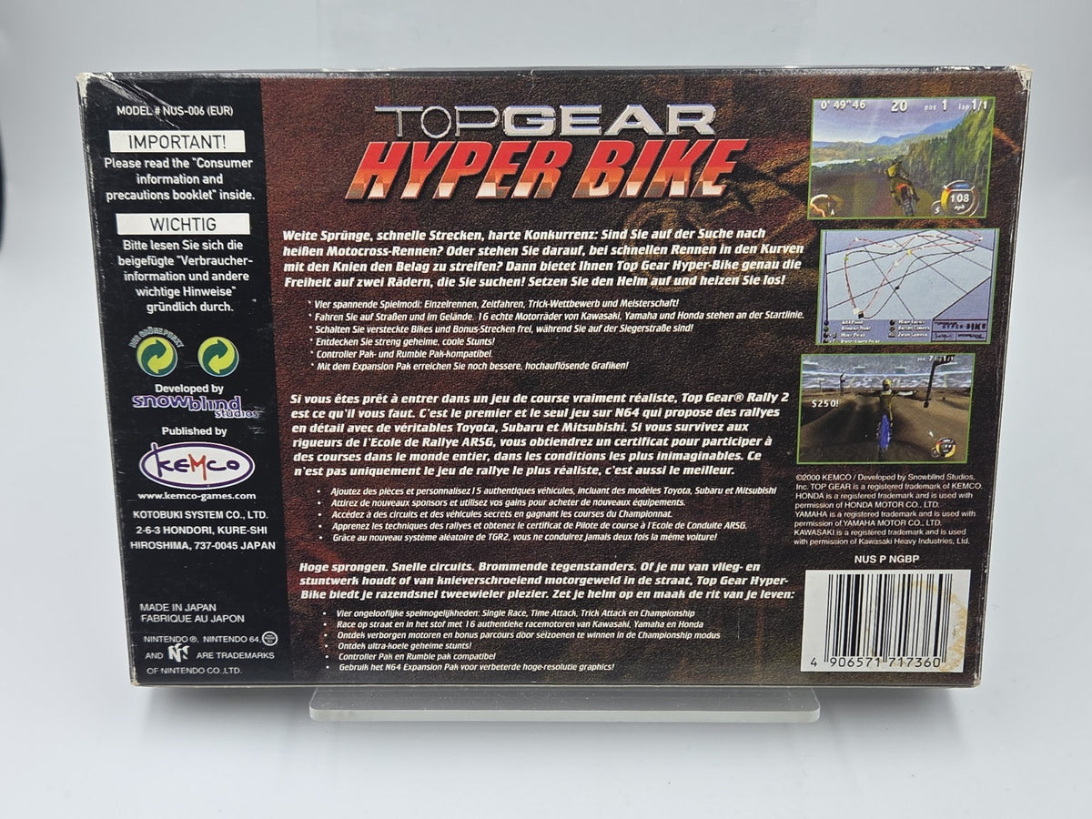 N64 Nintendo 64 Spiel Top Gear Hyper Bike mit OVP und Anleitung EUR