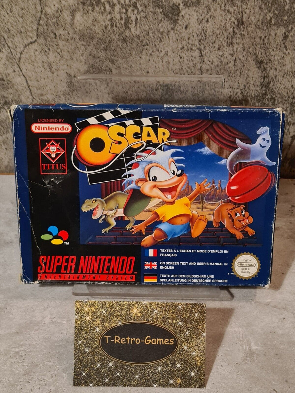 SNES Super Nintendo Oscar mit OVP und Anleitung EUR - T-Retro-Games 