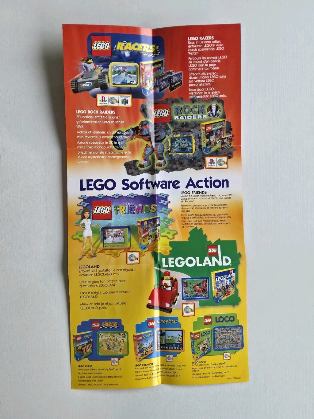 N64 Nintendo 64 Lego Racers Poster Reklame Flyer Insert EUR